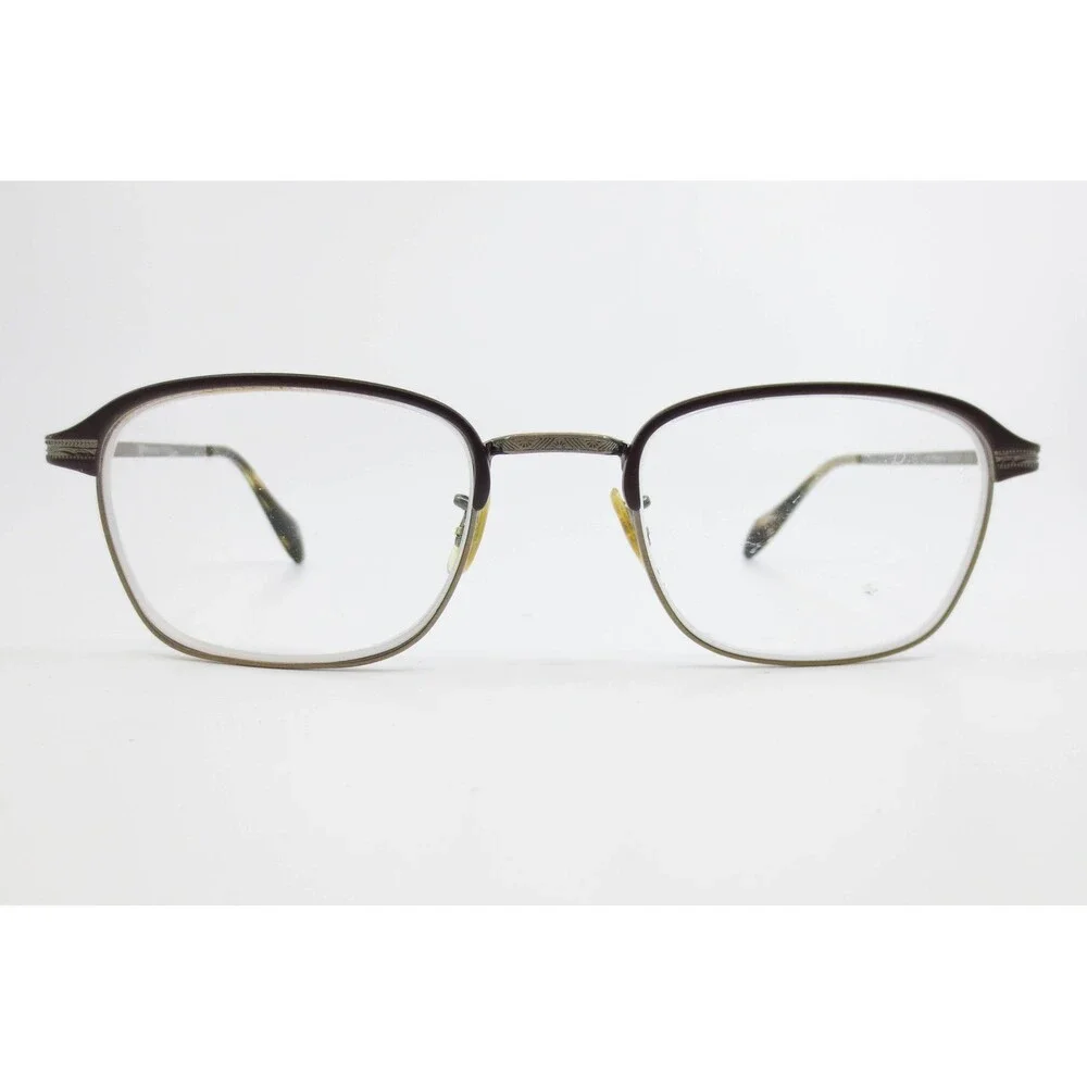 Oliver Peoples Saxton 5195 Eyeglasses Burgundy Gold Square Frames 50-20-141